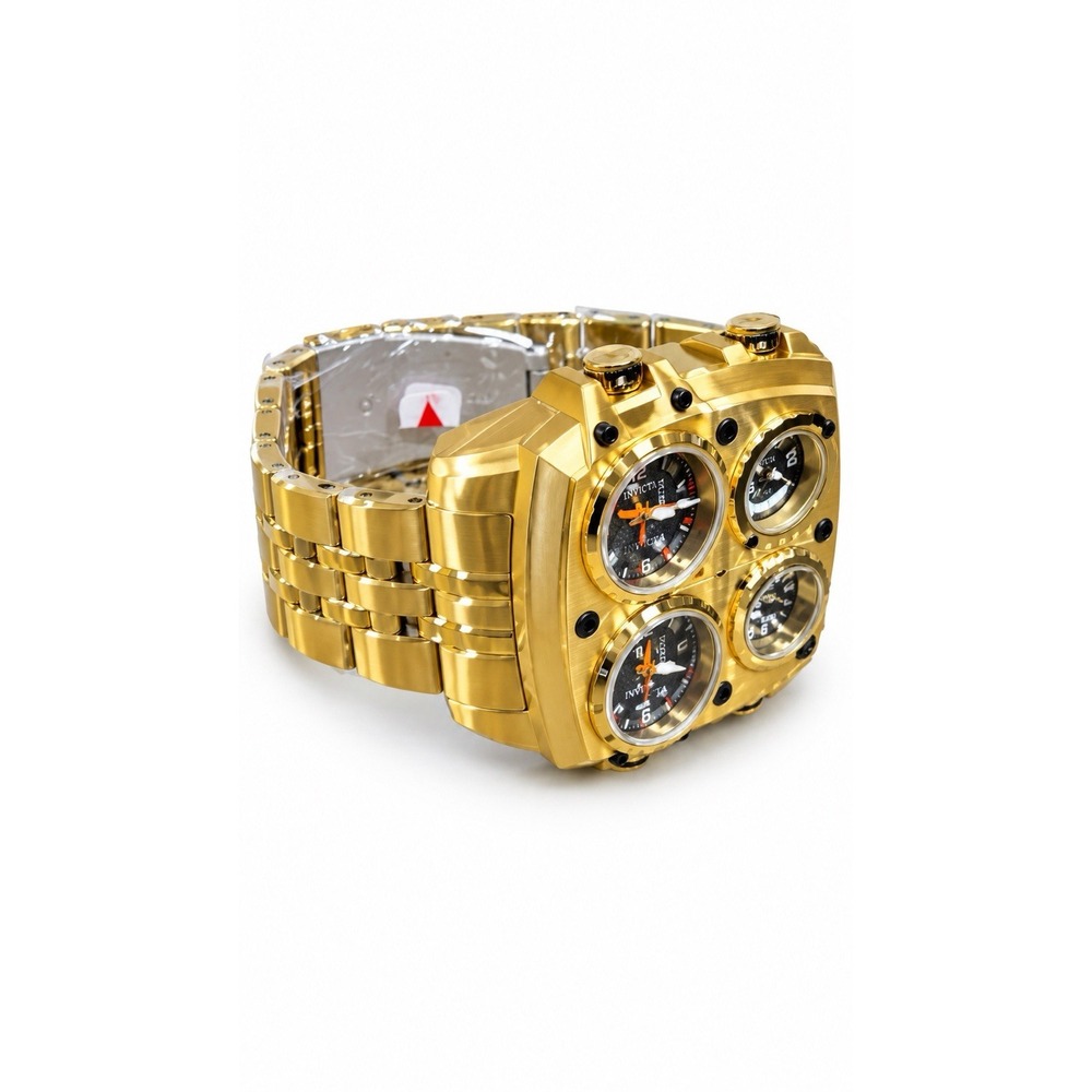 Invicta 🔥Aviator Zulu 🔥49604 Men's Gold-Tone Four Time Zone Watch NWT